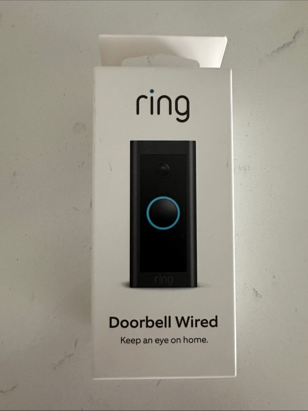 Ring Doorbell Wired in Black with Blue Ring Accent
